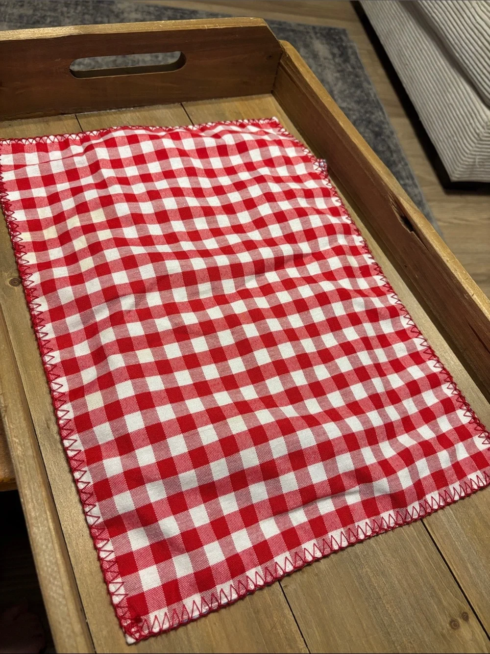 Handmade Blue Patchwork Style Farmhouse Cottagecore Quilted Placemats Set of 2